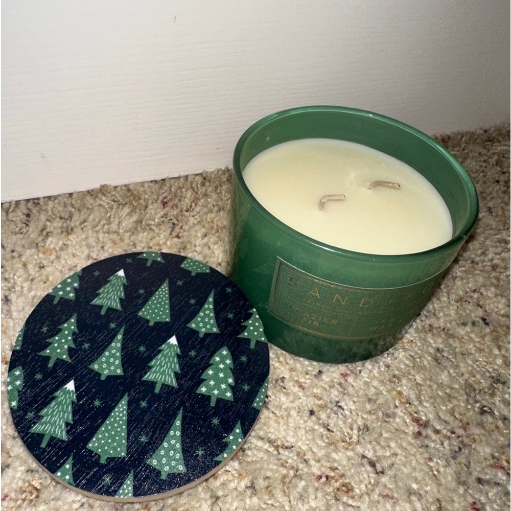 Candle Wooden sand + fog FRAZIER FIR fall winter candle 🎄🌲🎁✨